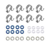 Lot de 8 joints de réparation d'injecteur de carburant LR037089 avec joints toriques pour LR3 LR4 Discovery Range Rover Sport Velar 5.0L V8 2005-2022, remplace LR020028 C2D24387 T2H33724 LR105428