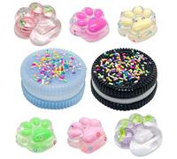 Lot de 8 jouets anti-stress et 4 mini pattes de chat squishy et 2 jouets sensoriels à écraser pour enfants et adultes