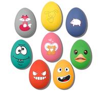 Lot de 8 jouets couineurs interactifs en caoutchouc latex souple à rapporter pour chiots et petits animaux de compagnie (animaux et visages)