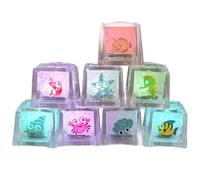 Lot de 8 Jouets de Bain Lumineux 2, 5 x 2, 5 cm, Motif océan coloré et Mignon, glaçons Lumineux sûrs et Amusants pour Baignoire, Salle Bain, Douche, Jeux, Piscine, lumières pour Enfants. G