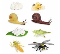 Lot de 8 jouets de métamorphose en forme de coccinelle et papillon empereur, jouet éducatif Montessori pour l'éducation et la maison, kit éducatif avec 4 étapes (libellule, escargot)