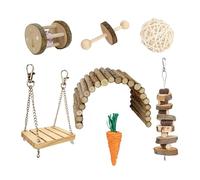 Lot de 8 jouets pour animaux domestiques en vrac pour hamster, balançoire, balançoire, rotin, petite cage d'escalade, terrains de jeux, meubles pour hamster