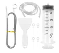 Lot de 8 kits de nettoyage pour évier de réfrigérateur - 200 ml - Élimination efficace des odeurs - Pour le nettoyage ménager de la cuisine - Brosse - Tuyau - Seringue - Pelles de dégivrage - Piston