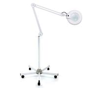 Lot de 8 lampes loupes LED avec lumière 24 W Lampe de table avec loupe Lampe sur pied pour studio de beauté, grossissement 8X, économie d'énergie, avec roulettes et bras réglable.