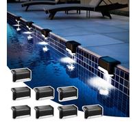 Lot de 8 lampes solaires étanches pour clôture, escaliers, clôture, cour, terrasse et chemin (noir, blanc)