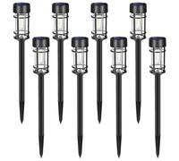 Lot de 8 lampes solaires extérieures, éclairage LED - Noir - Linxor