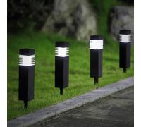 Lot de 8 lampes solaires LED - Lumière blanche chaude 3000 K - 12 lumens - Avec interrupteur marche/arrêt - Installation facile - Éclairage d'ambiance pour jardin, terrasse et allée