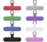 Lot de 8 languettes d'attache pour téléphone portable, 8 couleurs cordon universel en toile pour téléphone portable attache anti-perte anneau en métal de remplacement sangle de poignet et tour de cou