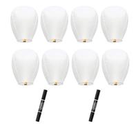 Lot de 8 lanternes en papier blanches à libérer en mémoire, lanternes célestes chinoises, lanternes chinoises, lanternes volantes pour mariages, anniversaires, fêtes en plein air, comprend 8 blocs de