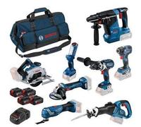 Bosch Bleu 0615A5004A 8 ToolKit 18V - 8 machines + 4 x batterie 18V 5.0Ah Li-Ion Comboset dans le sac