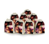 Lot de 8 magnifiques sachets cadeaux réutilisables en coton et chanvre avec cordon de serrage pour mariage, bricolage, fête (12 x 17 cm)