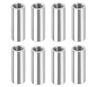 Lot de 8 manchons filetés ronds M8 x 30 mm, 8 manchons ronds en acier inoxydable 304 Écrous de connexion ronds, écrous longs, écrous d'accouplement, écrous de rallonge