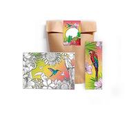 Lot de 8 mandalas de 25 feuilles + 8 marque-pages + 8 sachets + 8 autocollants flamant rose - Petit cadeau pour anniversaire d'enfant - Fête à thème pour adolescents, filles, garçons, maternelle,