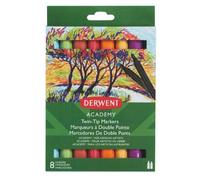 Lot De 8 Marqueurs 2 Points Fins Et Biseautés De Haute Qualité Couleurs Assorties Derwent 98208