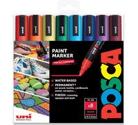Lot De 8 Marqueurs À Peinture Pc-5m - Pointe De 1,8 À 2,5 Mm - Classique (A) Dans Une Pochette En Plastique