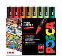 Lot De 8 Marqueurs À Peinture Pc-5m - Pointe De 1,8 À 2,5 Mm - Spectre (A) - Pochette En Plastique[Z2563]