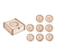 Lot de 8 marqueurs de croissance pour bébé - Pour la première année - Cadeau de fête prénatale