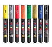 Lot De 8 Marqueurs Posca Pc-1mc Pointe Extra-Fine Conique