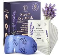 Lot de 8 Masque Chauffant Yeux à la Lavande - Masque Chauffant Vapeur pour Relaxation, Patch Yeux Secs, Poches et Fatigue - Compresses Auto-Chauffantes Jetables pour le Sommeil et les Voyages