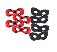 Lot de 8 masques Miraculous pour une fête à thème ou un anniversaire d'enfant - Ladybug, coccinelle, super-héros, fête d'anniversaire