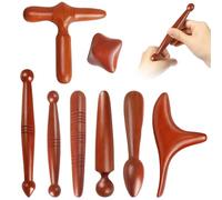 Lot de 8 masseurs à points de déclenchement en bois, poussoir de point de déclenchement, baguette de massage compacte en bois naturel pour pieds, cou, épaules, dos, bras/jambes - Idéal pour la maison