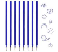 Lot de 8 mines de rechange effaçables, compatibles avec Legami, 0,7 mm, hauteur 13 cm, faciles à effacer, recharges pour stylos effaçables (bleu)