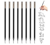 Lot de 8 mines de rechange effaçables, compatibles avec Legami, 0,7 mm, hauteur 13 cm, faciles à effacer, recharges pour stylos effaçables, noires