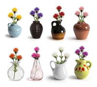 Lot de 8 Mini aimants Mignons en céramique pour réfrigérateur, Petits vases 3D Amusants pour décoration de réfrigérateur, casier de Cuisine, Bureau
