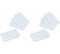 Lot de 8 mini boîtes de rangement rectangulaires en polypropylène transparent avec couvercle à charnière pour cartes, accessoires, travaux manuels, fournitures d'apprentissage, vis, perceuses