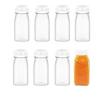 Lot de 8 mini bouteilles réutilisables avec couvercle blanc transparent de 100 ml