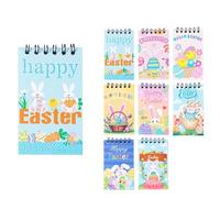 Lot de 8 mini carnets de Pâques 2026 à spirale avec motifs lapin et œuf, bloc-notes portables au format de poche pour enfants, paniers de Pâques et cadeaux de fête (Pâques)