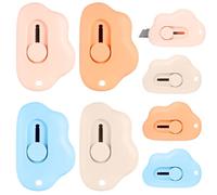 Lot de 8 Mini Cutters Rétractables - Cutter de Précision, Coupe-Carton, Ouvre-Lettres - Lame Ajustable en Acier Inoxydable - Design Portable et Coloré pour Bureau, École, Maison (4 Couleurs)