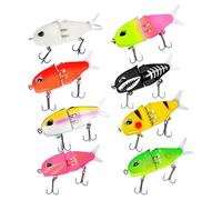 Lot de 8 Mini leurres de pêche, leurres de pêche, Mini leurres de Natation, leurres coulants lents, Larges mouvements en S, pour Eau Douce et Eau salée, Superbes Cadeaux pour la Famille (8)