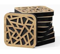 Lot de 8 mini panneaux acoustiques | Absorption et diffusion du son | 23 x 23 cm | Réduction du bruit, Contrôle de la réflexion, Insonorisation | Plaques perforées | (Chêne, AKAT)