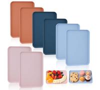 Lot de 8 mini plateaux de service réutilisables en plastique 24 x 17 x 1,7 cm Plateau de cuisine rectangulaire pour salon, café, boulangerie, restauration