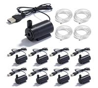 Lot de 8 mini pompes à eau USB : mini pompe submersible DC 5 V avec 4 tuyaux, pompe de circulation silencieuse, pompe à eau submersible pour petit aquarium fontaine, fontaine
