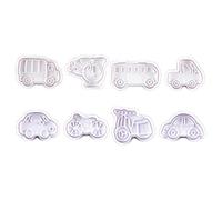 Lot de 8 moules à biscuits en plastique avec motif voiture de vélo