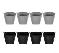 Lot de 8 moules à muffins empilables en silicone pour friteuse à air, moules non réutilisables pour la cuisson de cupcakes, œufs et desserts (noir gris)