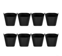 Lot de 8 moules à muffins en silicone de qualité alimentaire pour friteuse à air, four, micro-ondes, lave-vaisselle, réutilisables (noir)