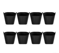 Lot de 8 moules à muffins en silicone pour œufs et cupcakes non pochés compatibles avec friteuses et fours à air, réutilisables et faciles à nettoyer pour divers desserts (noir)