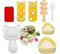 Lot de 8 Moules à Onigiri en Forme de Chat à Bascule - Moule à Sushi, Shaker et Moule à Bento pour Enfants.