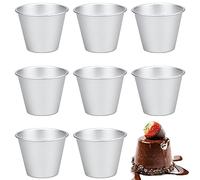 Lot de 8 moules à pudding, moules à tarte aux œufs, moules à muffins en aluminium, moules à dariole, moules à pudding pour la pâtisserie, mini bacs à pudding, moules indiens pour la cuisson à faire