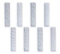 Lot de 8 moules rectangulaires en silicone avec trou pour fabrication de bijoux en résine époxy pour loisirs créatifs