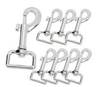 Lot de 8 mousquetons à boulon pour chien - Mousquetons pivotants en acier inoxydable - Alliage de zinc - Mousqueton pour collier de chien - Acier robuste - Pour collier de chien, seau, hamac, cheval