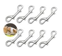 Lot de 8 mousquetons à double extrémité, double mousqueton en acier inoxydable, double mousqueton, mousqueton en acier inoxydable, pour laisses pour chiens, camping familial en plein air, porte-clés