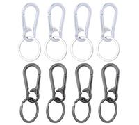 Lot de 8 mousquetons en alliage de zinc avec boucle à clip pour l'extérieur, petits porte-clés à libération rapide, outil de camping pour activités de plein air