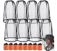 Lot de 8 moustiquaires respirantes, en maille, avec cordon de serrage, pour l'extérieur, l'escalade, le camping, la randonnée