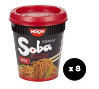 (LOT DE 8) Nissin - SOBA Japonais instantané de farine de blé avec sauce chili (Lot de 8x92g)