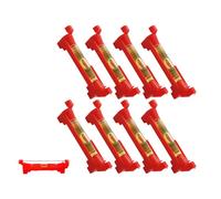 Lot de 8 Niveaux à Bulle Rouges avec Cordon, Mini Corde Niveau à Bulle, Rainure en V, Crochet et Clip, Outil d’Alignement Rapide pour Maçonnerie, Plomberie, Gouttières, Carrelage, Rouge