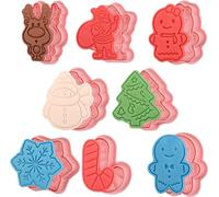 Lot de 8 Noël Emporte-pièces Moule, 3D Emporte Pièces Noël, Emporte Pièce Noël, Ensemble d'emporte Pièces Decoupoir Patisserie pour DIY Fondant Biscuit Cookie